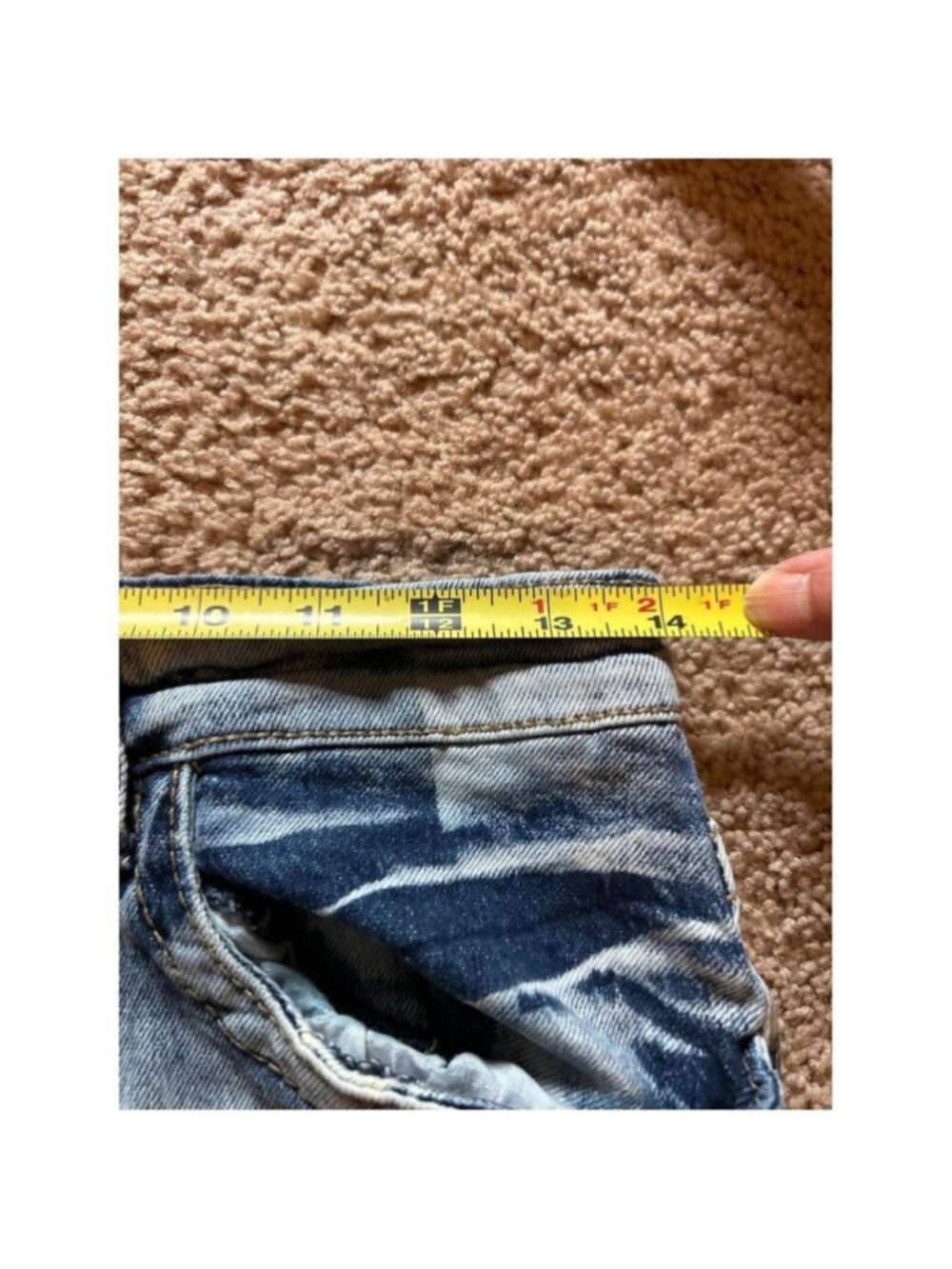 True Indigo Mens Slim Fit Light Acid Wash Embroidered Jeans 30x32 F-119 - Picture 7 of 14
